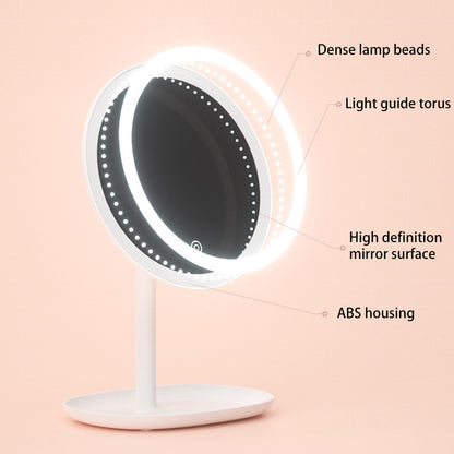 XIAOMIYOUPIN JORDAN&JUDY NV543 8-inch HD Makeup Mirror Desktop LED Fill Light Beauty Mirror with 3-Color Dimming