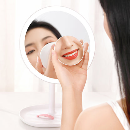 XIAOMIYOUPIN JORDAN&JUDY NV543 8-inch HD Makeup Mirror Desktop LED Fill Light Beauty Mirror with 3-Color Dimming