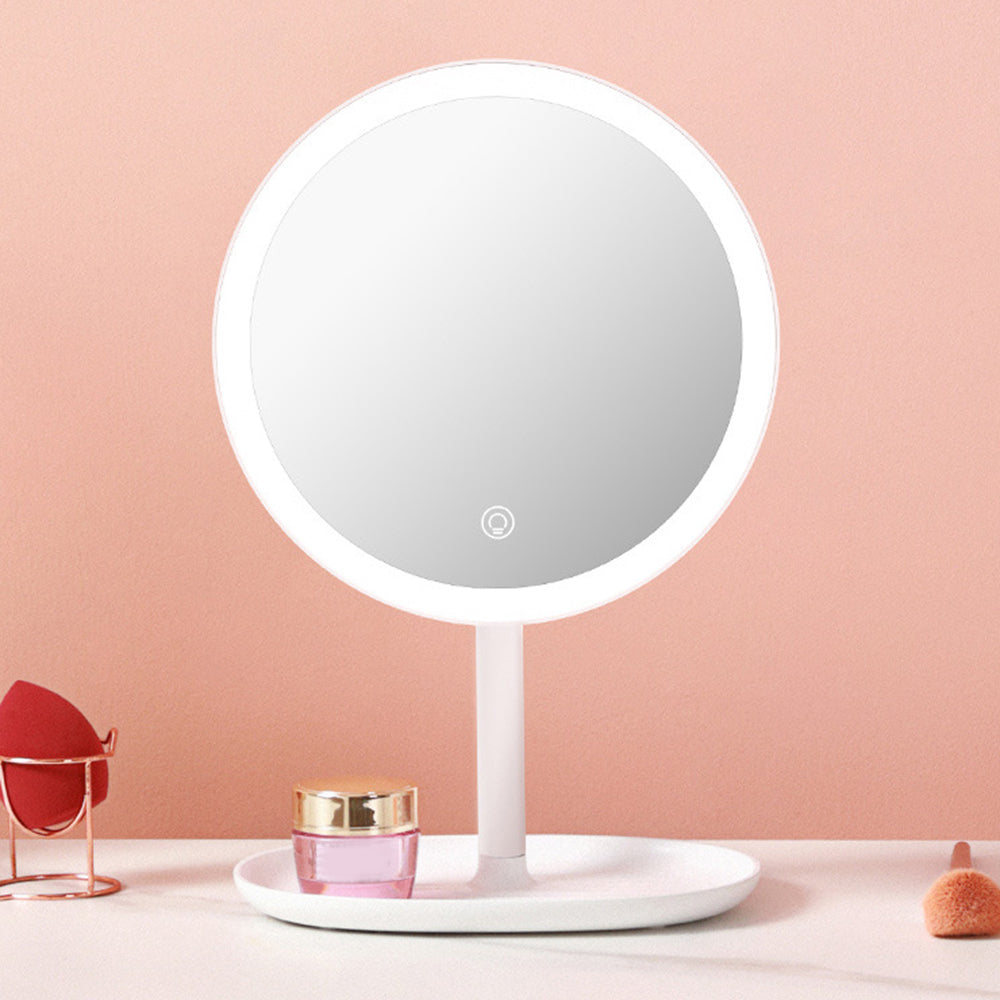 XIAOMIYOUPIN JORDAN&JUDY NV543 8-inch HD Makeup Mirror Desktop LED Fill Light Beauty Mirror with 3-Color Dimming