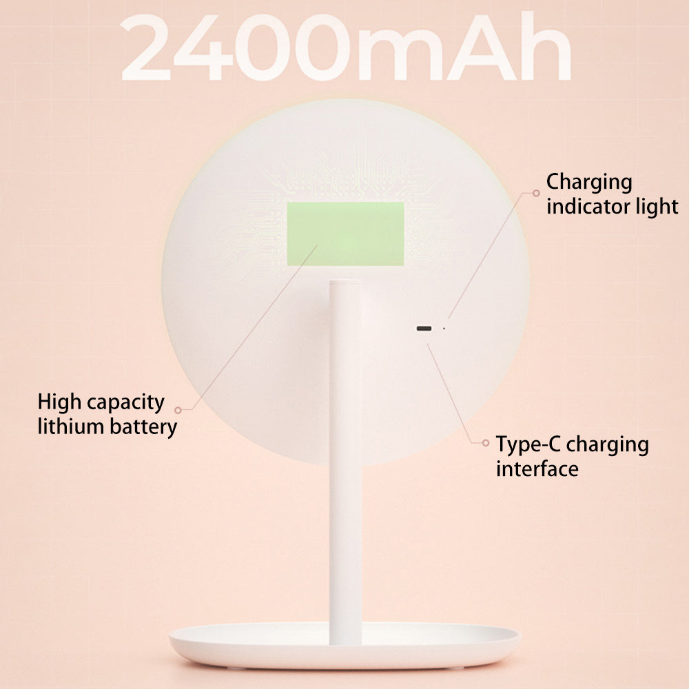 XIAOMIYOUPIN JORDAN&JUDY NV543 8-inch HD Makeup Mirror Desktop LED Fill Light Beauty Mirror with 3-Color Dimming