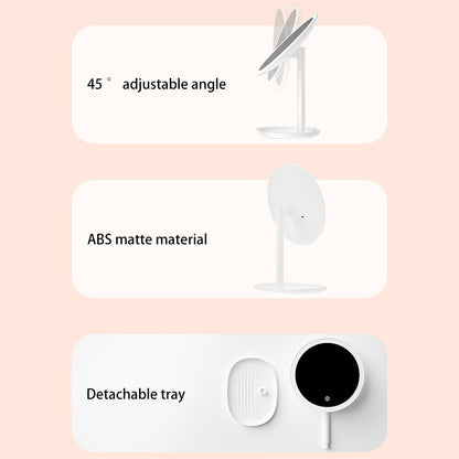 XIAOMIYOUPIN JORDAN&JUDY NV543 8-inch HD Makeup Mirror Desktop LED Fill Light Beauty Mirror with 3-Color Dimming
