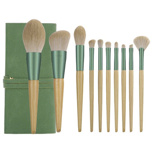 10Pcs / Set Makeup Brushes Synthetic Bristle Brushes with Storage Bag for Eyeshadow Concealer