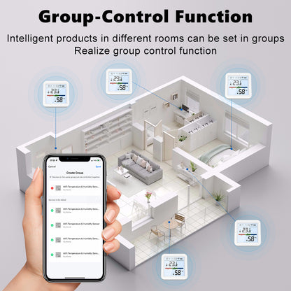 Tuya Smart WiFi Bluetooth Dual Mode Temperature and Humidity Meter Home Battery Operate Temperature-Humidity Tester