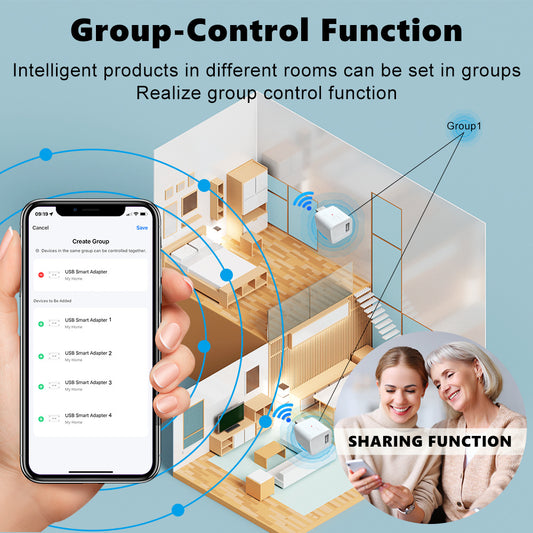 CZ068-W Tuya Smart USB Adapter Portable WiFi / Bluetooth Dual Mode Smart Adapter Support APP Control