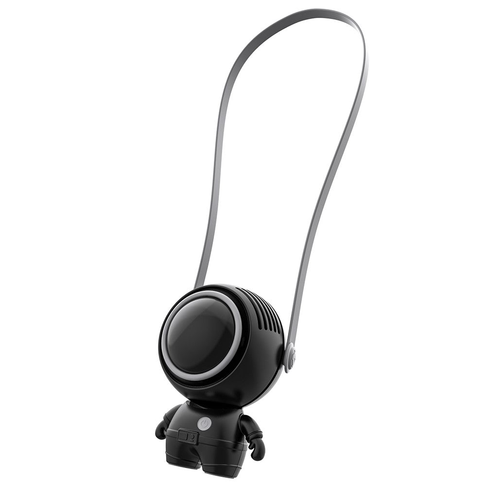MF040 Spaceman Shape Silent Cooling Fan Mini Handheld Neck-mounted Fan , 3 Speed Mode 900mAh Battery (CE Certificate)