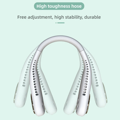 F60 Portable USB Charging Hanging Neck Mini Cooling Fan Summer Bladeless Fan Cooler