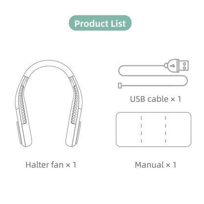 F60 Portable USB Charging Hanging Neck Mini Cooling Fan Summer Bladeless Fan Cooler