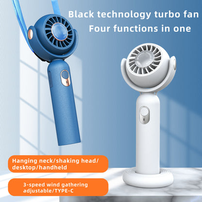 F10 Mini Portable Handheld Desktop Neck Hanging Rotatable Fan Cooler Rechargeable Summer Cooling Fan