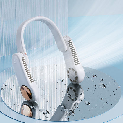 MF017 Neck Fan 2400mAh Rechargeable Bladeless Neck Fan Wearable Quiet Fan Cooler