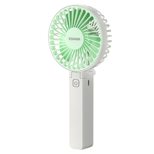 ESSAGER Foldable Mini Desktop Hand-held ABS Fan Cooler Rechargeable Summer Cooling Fan