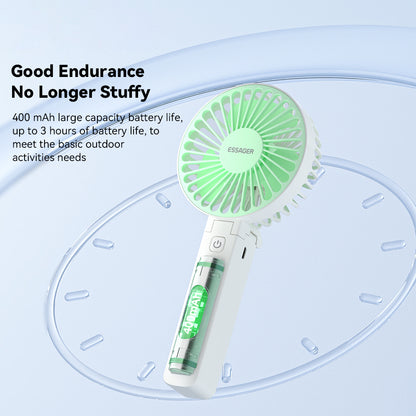 ESSAGER Foldable Mini Desktop Hand-held ABS Fan Cooler Rechargeable Summer Cooling Fan