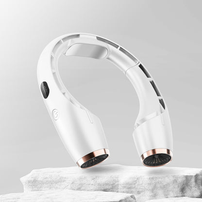 Portable Neck-Mount Cooling Fan Digital Display Bladeless Fan Wearable Personal Air Cooler