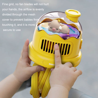 Silent Stroller Fan Flexible Tripod Clip-on Cooling Fan Rotating Handheld Air Cooler for Dormitory