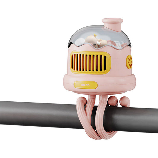 Silent Stroller Fan Flexible Tripod Clip-on Cooling Fan Rotating Handheld Air Cooler for Dormitory