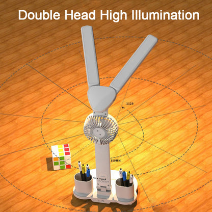 Multifunction LED Desk Lamp Fan Clock Touch Controlled Reading Light Pen Holder (USB Plug)