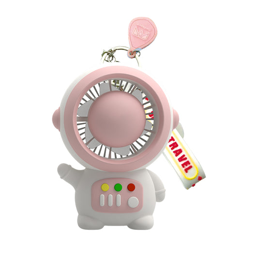 MLS6067 Cute Spaceman Portable Handheld Fan Astronaut Shape Two Gears Small Fan with Keychain