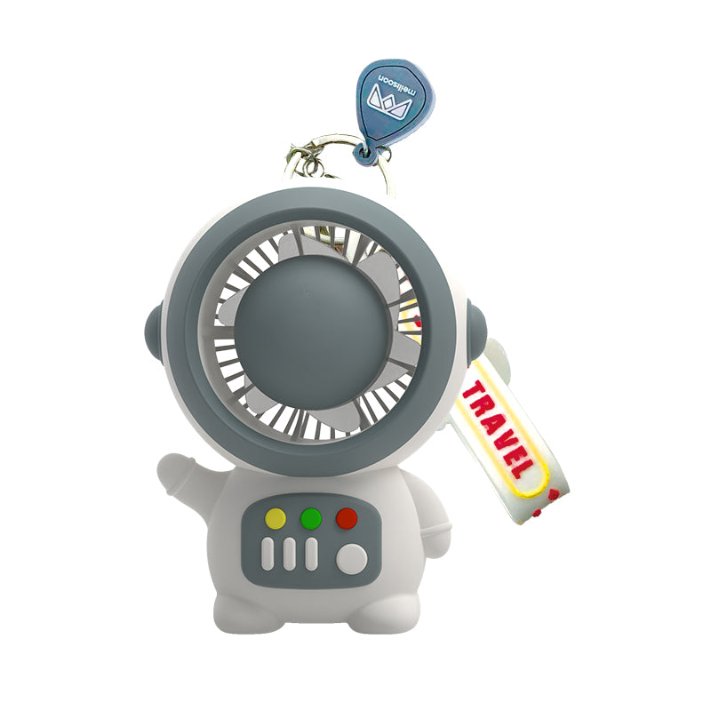 MLS6067 Cute Spaceman Portable Handheld Fan Astronaut Shape Two Gears Small Fan with Keychain