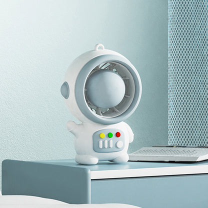 MLS6067 Cute Spaceman Portable Handheld Fan Astronaut Shape Two Gears Small Fan with Keychain