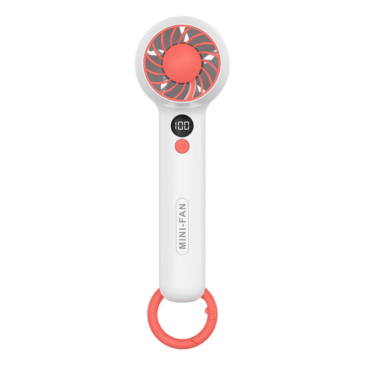 Handheld Fan USB Rechargeable Digital Display Cooling Fan with Hook Design