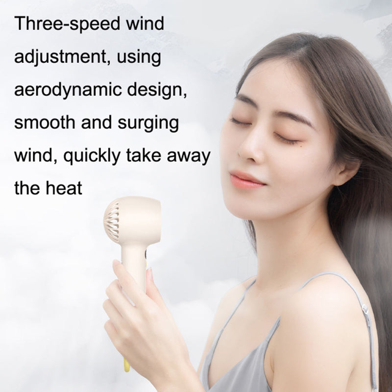 Handheld Fan USB Rechargeable Digital Display Cooling Fan with Hook Design