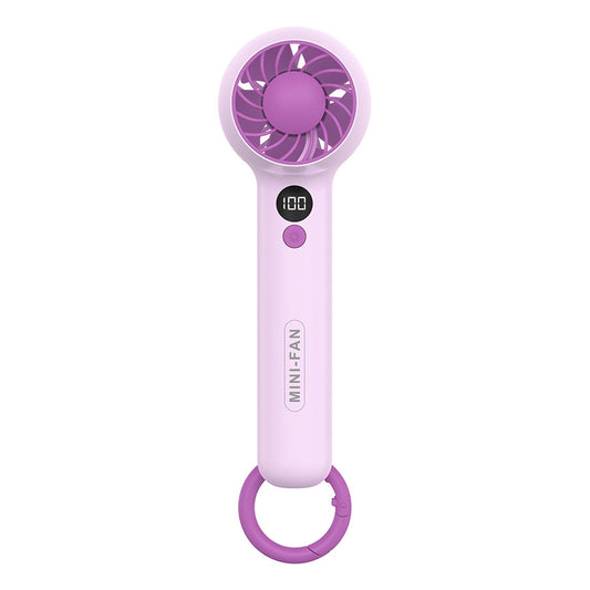 Handheld Fan USB Rechargeable Digital Display Cooling Fan with Hook Design