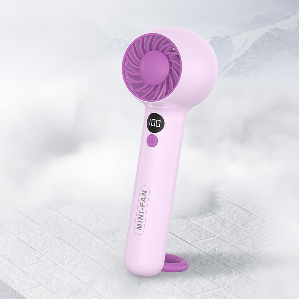 Handheld Fan USB Rechargeable Digital Display Cooling Fan with Hook Design