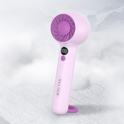 Handheld Fan USB Rechargeable Digital Display Cooling Fan with Hook Design