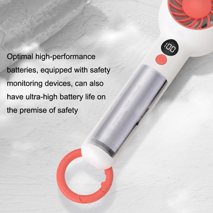 Handheld Fan USB Rechargeable Digital Display Cooling Fan with Hook Design