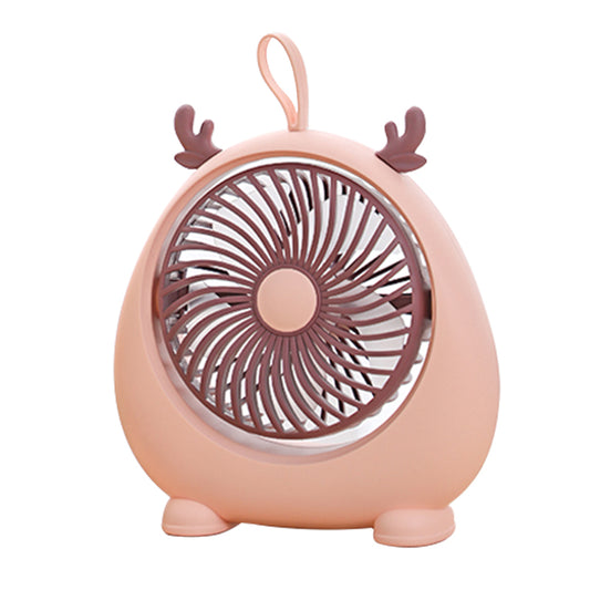 MEILISOON Rechargeable Summer Mini Desktop Fan Cooler Cute Cartoon 2-Speed Cooling Fan