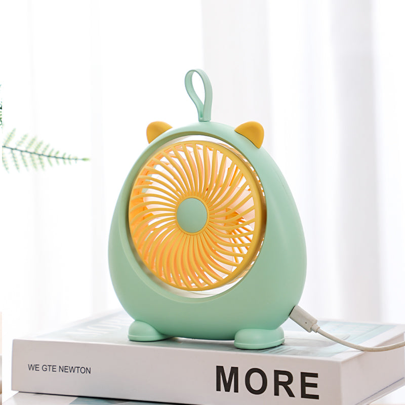 MEILISOON Rechargeable Summer Mini Desktop Fan Cooler Cute Cartoon 2-Speed Cooling Fan
