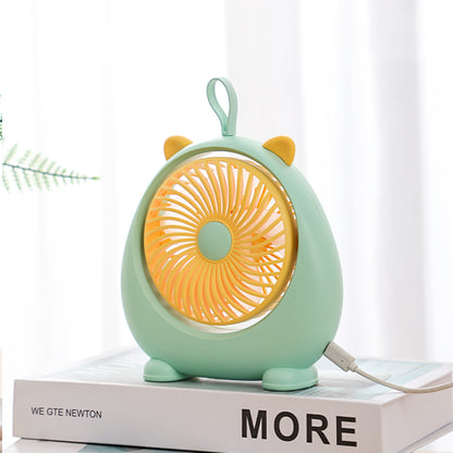 MEILISOON Rechargeable Summer Mini Desktop Fan Cooler Cute Cartoon 2-Speed Cooling Fan