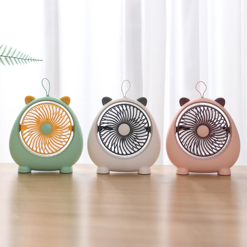 MEILISOON Rechargeable Summer Mini Desktop Fan Cooler Cute Cartoon 2-Speed Cooling Fan