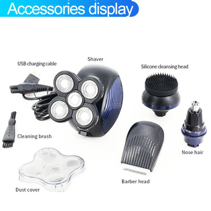 MARSKE MS-3400 Men's Electric Head Shaver Bald Head Waterproof Razor 4-in-1 Wet / Dry Grooming Kit (No Oil Bottle)