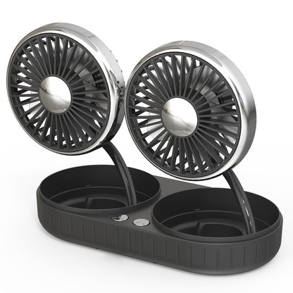 Universal Car Cooling Fan USB Dual Head Dashboard Fan 360-degree Rotatable 3 Speed Fans for SUV RV Boat Auto Vehicles