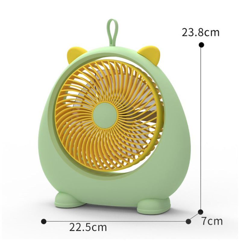 USB Rechargeable Portable Fan Cute Deer Ear Design 3 Wine Speed Adjustable Summer Cooling Fan, Size L