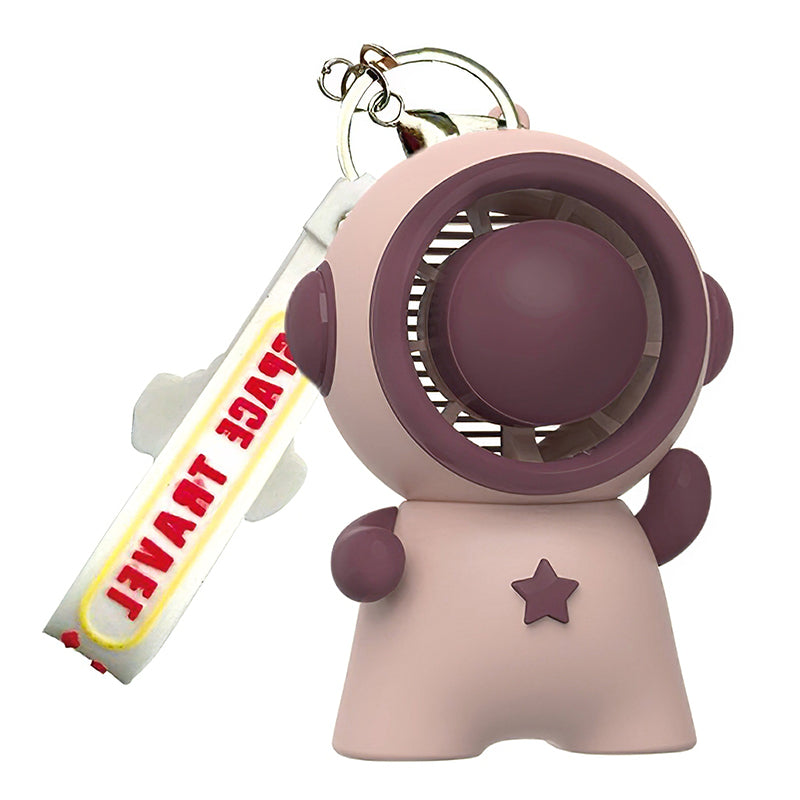 Astronaut Shape Small Fan 3 Gears Low Noise Portable Handheld Fan with Keychain