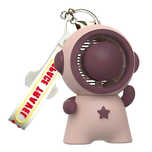 Astronaut Shape Small Fan 3 Gears Low Noise Portable Handheld Fan with Keychain