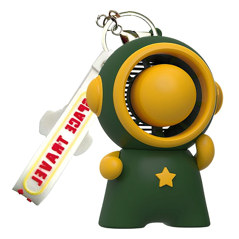 Astronaut Shape Small Fan 3 Gears Low Noise Portable Handheld Fan with Keychain