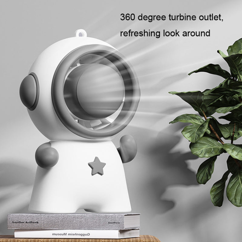 Astronaut Shape Small Fan 3 Gears Low Noise Portable Handheld Fan with Keychain