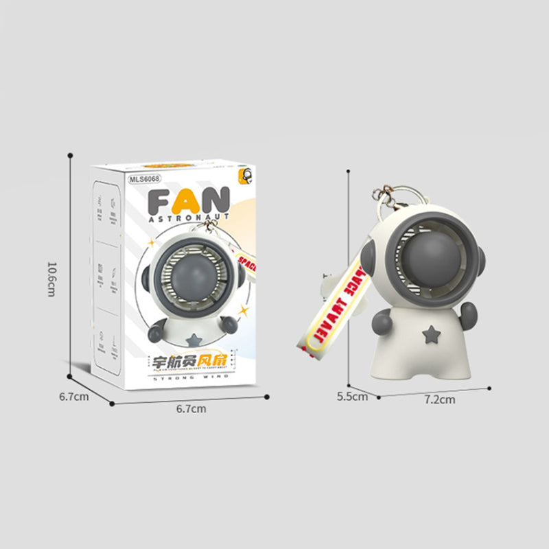 Astronaut Shape Small Fan 3 Gears Low Noise Portable Handheld Fan with Keychain