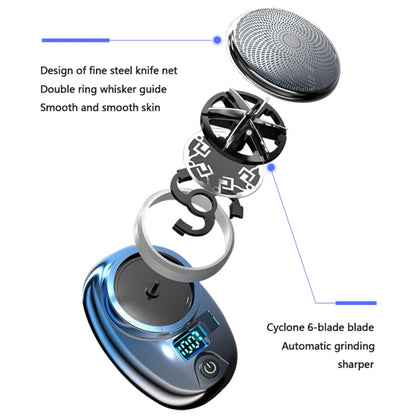 Portable Electric Razor Digital Display Mini Waterproof ABS Rechargeable Cordless Shaver