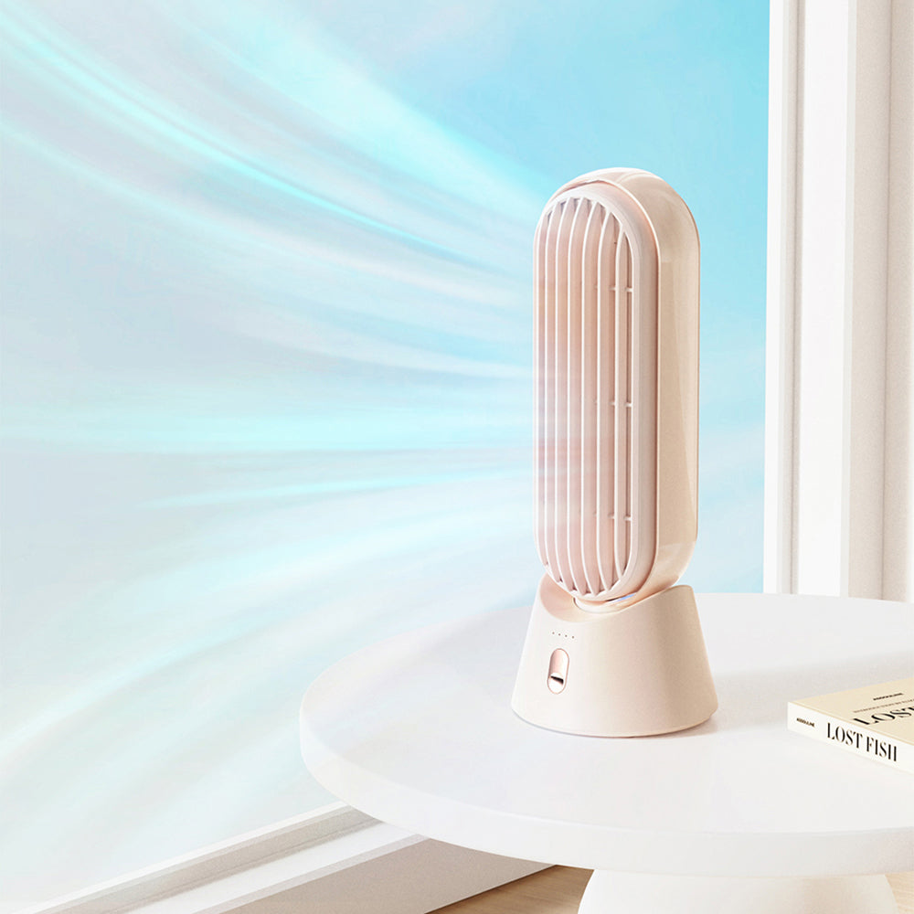 SOTHING Desktop Tower Fan USB Rechargeable 3 Wind Speeds Summer Standing Desk Fan