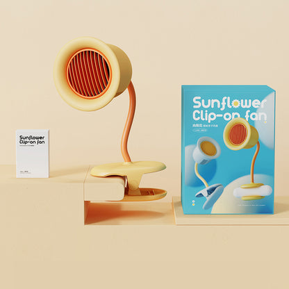 BCASE Sunflower Clip-on Fan Mosquito Repellent Portable Mute Cooling Fan for Dormitory Stroller