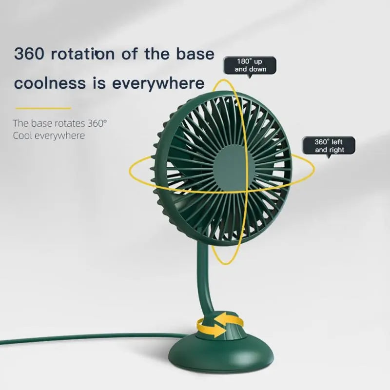 F502 Car Interior Mute Fan USB Powered 3 Wind Speeds Adjustable Automotive Cooling Fan