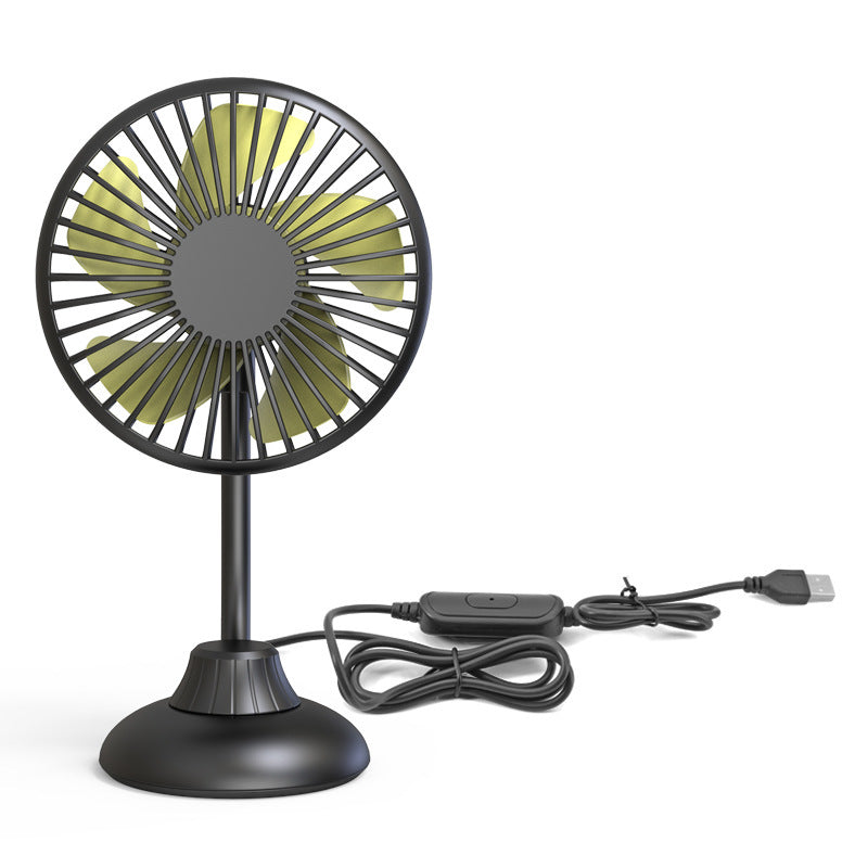 F502 Car Interior Mute Fan USB Powered 3 Wind Speeds Adjustable Automotive Cooling Fan