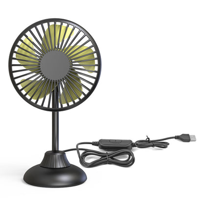 F502 Car Interior Mute Fan USB Powered 3 Wind Speeds Adjustable Automotive Cooling Fan