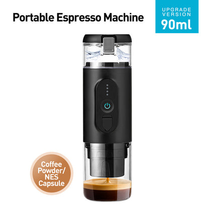 CF-1801BGC+ 90ml Wireless Heating Espresso Machine Car Electric Coffee Maker for Traveling Camping (BPA Free, No FDA Certificate)