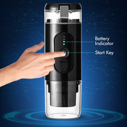 CF-1801BGC+ 90ml Wireless Heating Espresso Machine Car Electric Coffee Maker for Traveling Camping (BPA Free, No FDA Certificate)