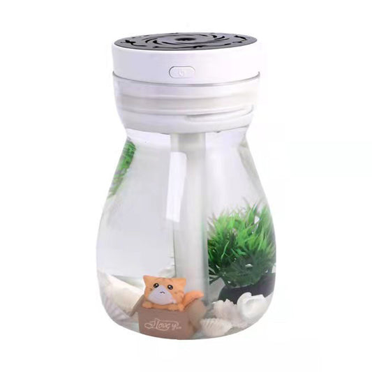 380ml Transparent Decorated Humidifier Portable Air Purifier with Colorful Light for Car Office Atomizer Mini Mist Fog Diffuser (No CE)