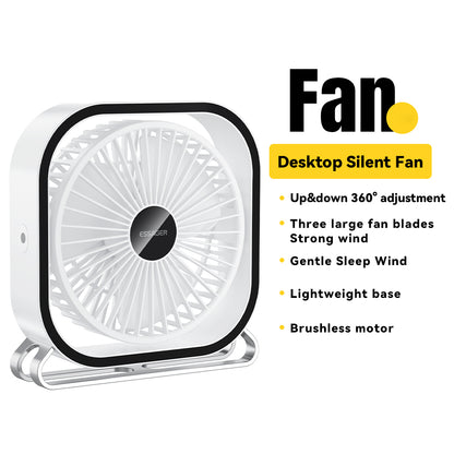 ESSAGER Home Office Desktop Cooling Fan USB Electric Air Circulator Strong Wind Rotatable Design Cooler